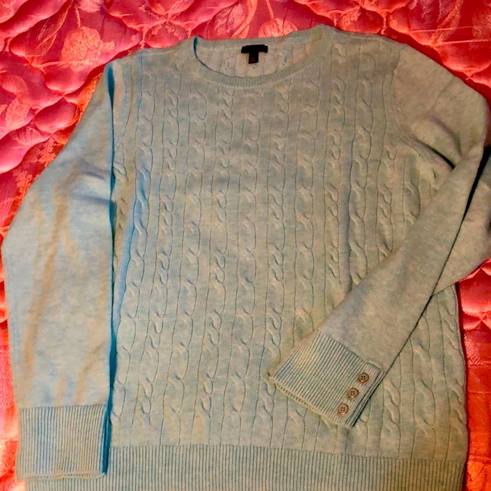 NWOT Talbots Mint green women’s cable sweater size XL.
